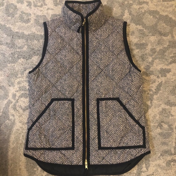 J. Crew Herringbone Puffer Vest XS - Picture 1 of 3